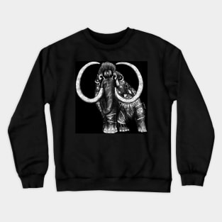 the mandala mammoth elephant in ecopop pattern Crewneck Sweatshirt